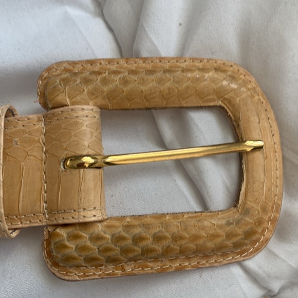 Dame Vintage Snake Skin Belt L (40”) cream - Picture 4 of 7